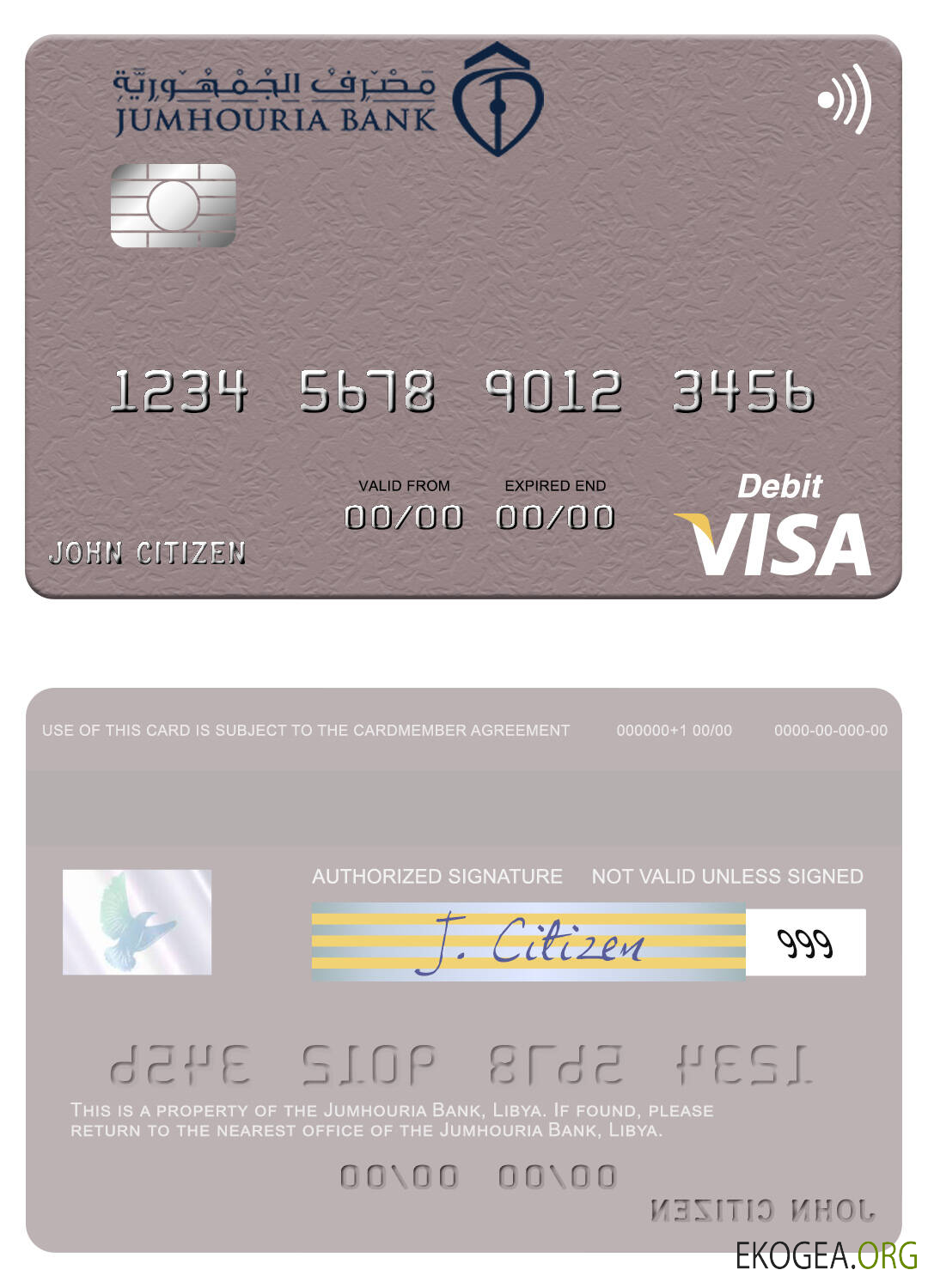 Carte de débit visa Libye Jumhouria Bank